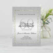 Save The Date Design Silver Confetti 60e mariage Enregistrer la  (Debout devant)
