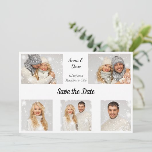 Save The Date Designer cinq photo Enregistrer la date (Debout devant)