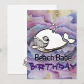 Save The Date dessin de baleine mignonne (Devant / Derrière)