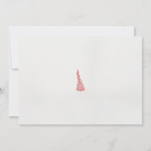 Save The Date dessin d'un oiseau avec des fleurs dessus (Dos)