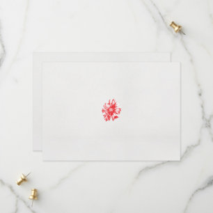 Save The Date dessin d'une fleur rouge sur un arrière - plan bla