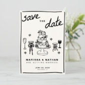 Save The Date Dessiné ensemble Mariage (Debout devant)