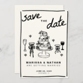 Save The Date Dessiné ensemble Mariage (Devant / Derrière)