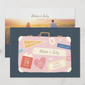 Save The Date Destination Bagages Enregistrez la Date (Devant / Derrière)