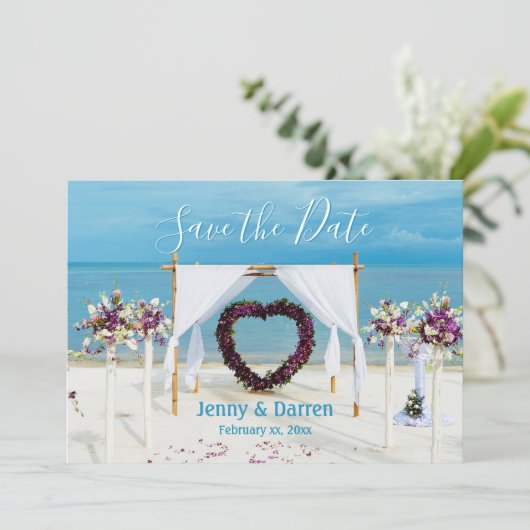 Save The Date Destination Beach Wedding Enregistrer la date (Debout devant)