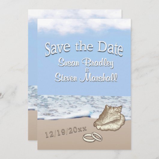 Save The Date Destination Beach Wedding Enregistrer la date (Devant / Derrière)