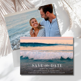 Save The Date Destination Beach Wedding Photo 