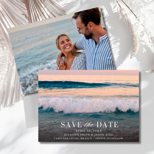 Save The Date Destination Beach Wedding Photo 