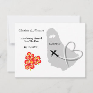 Save The Date Destination de mariage à la Barbade, gardez la dat