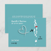 Save The Date Destination de mariage aux Maldives, gardez la dat (Devant / Derrière)