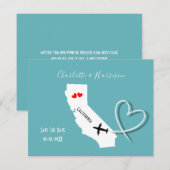 Save The Date Destination de mariage Californie (Devant / Derrière)