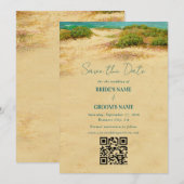 Save The Date Destination de mariage de plage côtière à l'aquare (Devant / Derrière)