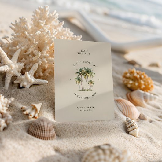 Save The Date Destination de mariage élégante sur le thème des p