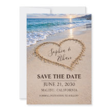 Destination de plage Cœur dans le sable Mariage au