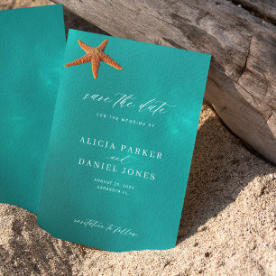 Save The Date Destination de plage d'été simple mariage