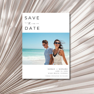 Save The Date Destination de plage Élégant Photo Mariage