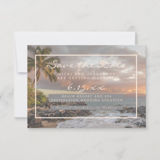 Save The Date Destination de plage Enregistrez notre date de mar (Devant)