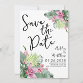 Save The Date Destination de Plage Mariage Tropical (Devant)