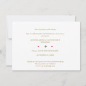 Save The Date Destination Gold World Map Mariage Modifier La Dat (Dos)