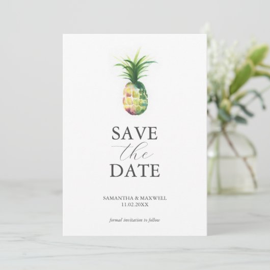 Save The Date Destination Mariage Enregistrer La Date Tropical (Debout devant)