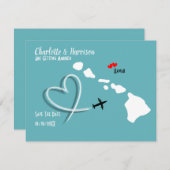 Save The Date Destination Mariage Hawaï Enregistrez la Date (Devant / Derrière)