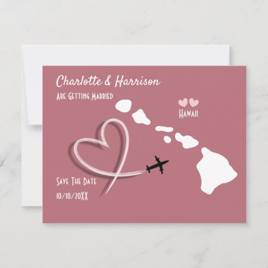 Save The Date Destination mariage Hawaii Enregistrer La Date (Devant)