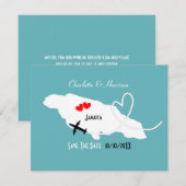 Save The Date Destination Mariage Jamaïque Enregistrez la Date (Devant / Derrière)