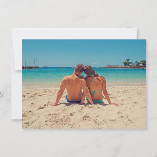 Save The Date Destination Mariage manuscrit moderne 2 photo (Dos)