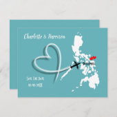 Save The Date Destination mariage Philippines Enregistrer La Dat (Devant / Derrière)