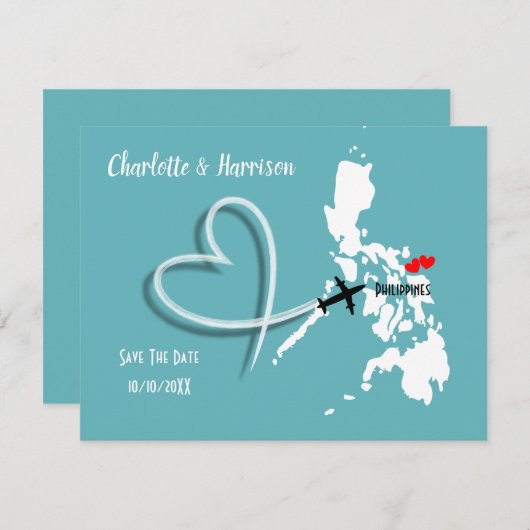Save The Date Destination mariage Philippines Enregistrer La Dat (Devant / Derrière)