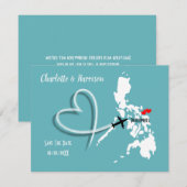Save The Date Destination Mariage Philippines Sauvegarder La Dat (Devant / Derrière)