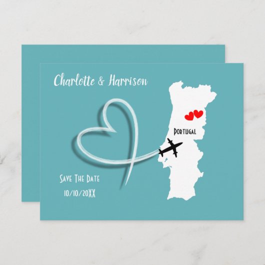 Save The Date Destination Mariage Portugal Enregistrez La Date (Devant / Derrière)