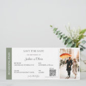 Save The Date Destination Mariage Sage Vert (Debout devant)