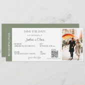 Save The Date Destination Mariage Sage Vert (Devant / Derrière)