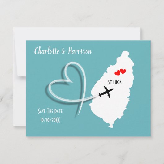 Save The Date Destination Mariage Sainte-Lucie Enregistrez la Da (Devant)