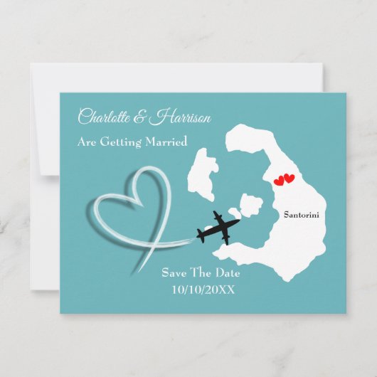 Save The Date Destination mariage Santorini Enregistrer La Date (Devant)
