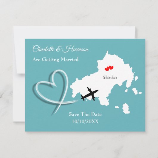 Save The Date Destination mariage Skiathos Enregistrer La Date (Devant)