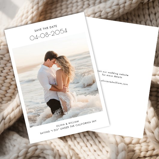 Save The Date Destination moderne Budget Plage Mariage photo