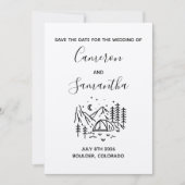 Save The Date Destination moderne mariage de camping enregistrer (Devant)