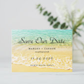 Save The Date Destination moderne Plage d'été Mariage (Debout devant)
