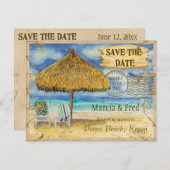 Save The Date Destination Paradis, Plage Tropicale Enregistrez l (Devant / Derrière)
