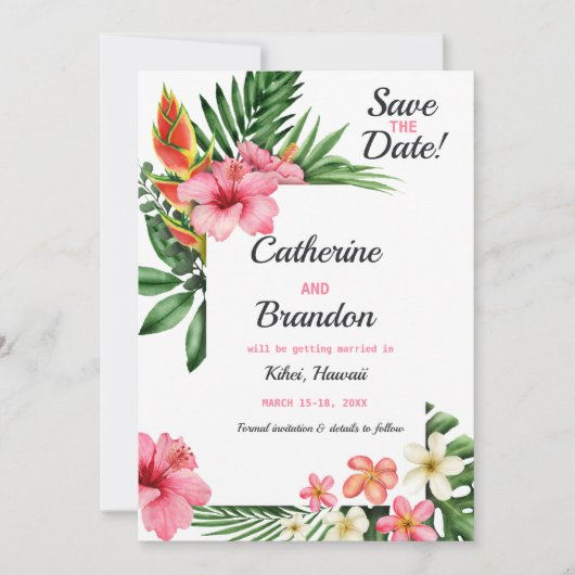 Save The Date Destination Tropical Love Beach (Devant)