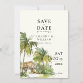 Save The Date Destination tropicale Mariage élégant (Devant)