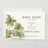 Save The Date Destination tropicale Mariage élégant (Devant)