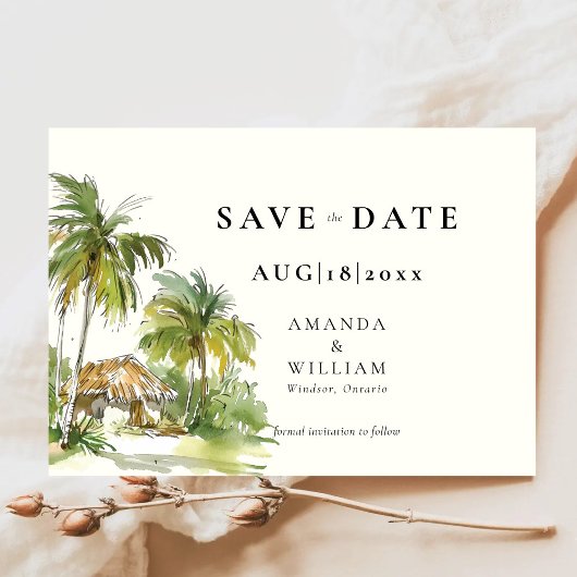 Save The Date Destination tropicale Mariage élégant
