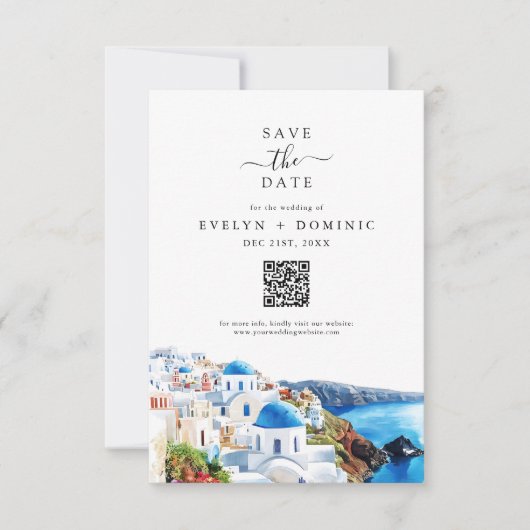 Save The Date Destination Wedding QR Code Modern Photo (Devant)