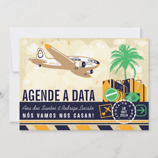 Save The Date Destino de Viagem Casamento Réservez la Date (Devant)