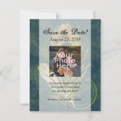 Save The Date Détail artistique Paon Mariage Enregistrer la date (Devant)