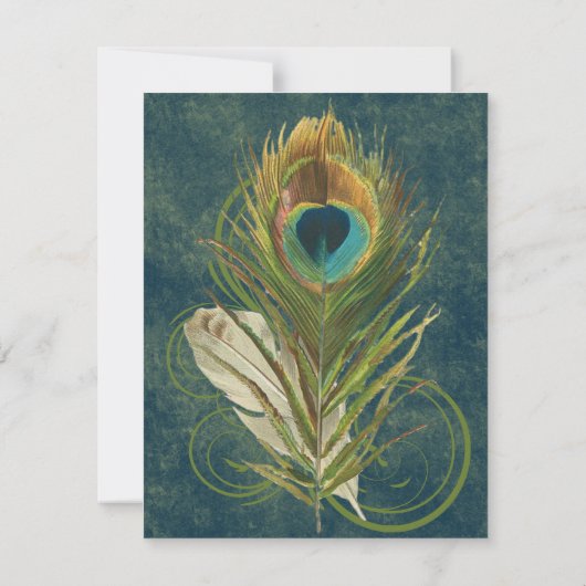 Save The Date Détail artistique Paon Mariage Enregistrer la date (Dos)