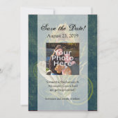 Save The Date Détail de l'objet Peacock Mariage 5x7 Enregistrer  (Devant)
